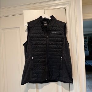 Eddie Bauer Women's Charcoal and Black Quilted Vest